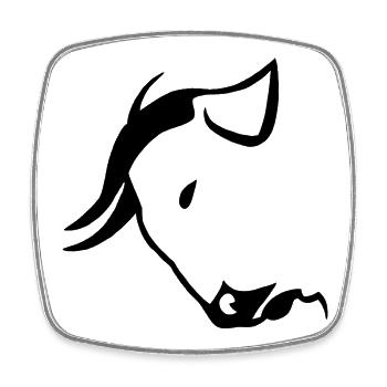 Black Bull's Head - Square fridge magnet - white - Front