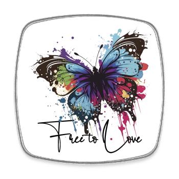 Rainbow Butterfly Splash libre d’aimer - Magnet carré - blanc - Devant