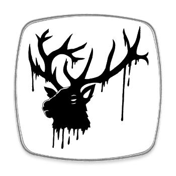 Cerf obscur - Magnet carré - blanc - Devant