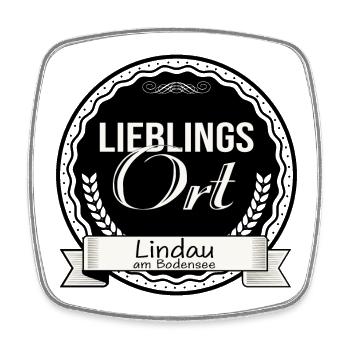 Lieblingsort Lindau am Bodensee - Viereckiger Kühlschrankmagnet - Weiß - Vorne