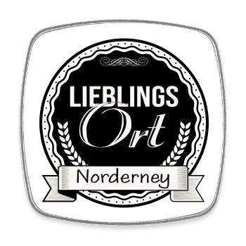 Lieblingsort Norderney - Viereckiger Kühlschrankmagnet - Weiß - Vorne