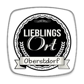 Lieblingsort Oberstdorf - Viereckiger Kühlschrankmagnet - Weiß - Vorne