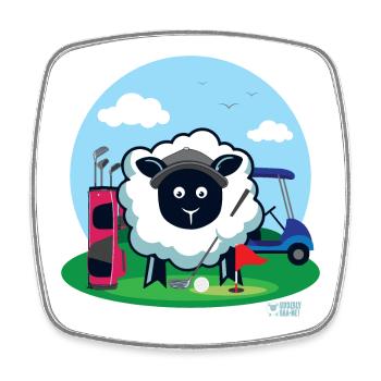 Mutterschafe mögen Golf? - Viereckiger Kühlschrankmagnet - Weiß - Vorne