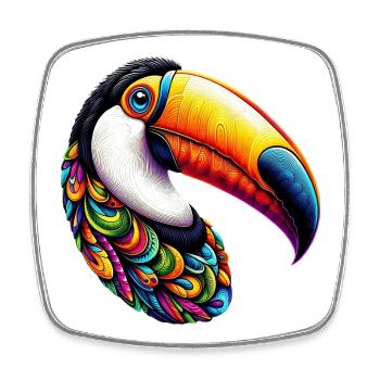 Toucan - Square fridge magnet - white - Front
