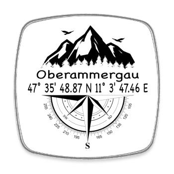 Koordinaten Oberammergau - Viereckiger Kühlschrankmagnet - Weiß - Vorne