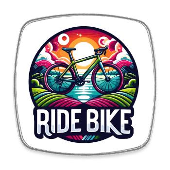 Ride Bike - Montez sur le vélo, cycliste. - Magnet carré - blanc - Devant