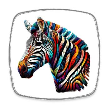 Zebra - Viereckiger Kühlschrankmagnet - Weiß - Vorne