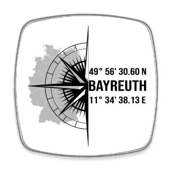 Koordinaten Bayreuth - Viereckiger Kühlschrankmagnet - Weiß - Vorne