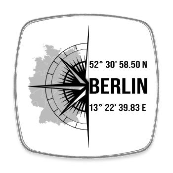 Koordinaten Berlin - Viereckiger Kühlschrankmagnet - Weiß - Vorne