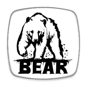 Bear Pawing [Black] - Square fridge magnet - white - Front