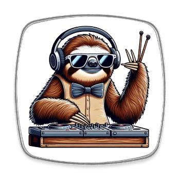 DJ Lustige Tiere - Viereckiger Kühlschrankmagnet - Weiß - Vorne
