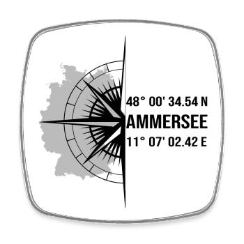 Koordinaten Ammersee - Viereckiger Kühlschrankmagnet - Weiß - Vorne