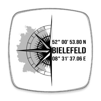 Koordinaten Bielefeld - Viereckiger Kühlschrankmagnet - Weiß - Vorne