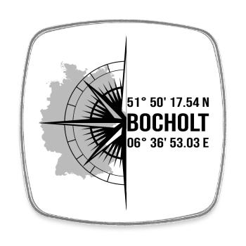 Koordinaten Bocholt - Viereckiger Kühlschrankmagnet - Weiß - Vorne