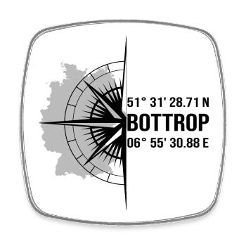 Koordinaten Bottrop - Viereckiger Kühlschrankmagnet - Weiß - Vorne