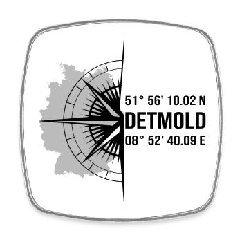 Koordinaten Detmold - Viereckiger Kühlschrankmagnet - Weiß - Vorne