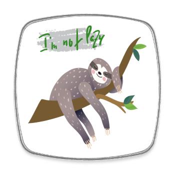 Sloth i'm not lazy - Square fridge magnet - white - Front