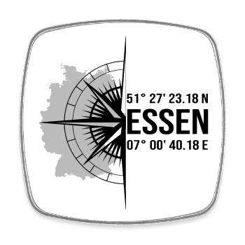 Koordinaten Essen - Viereckiger Kühlschrankmagnet - Weiß - Vorne