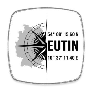 Koordinaten Eutin - Viereckiger Kühlschrankmagnet - Weiß - Vorne
