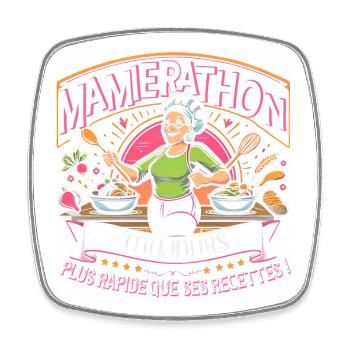 Mamierathon toujours plus rapide que ses recettes - Magnet carré - blanc - Devant