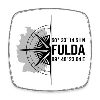 Koordinaten Fulda - Viereckiger Kühlschrankmagnet - Weiß - Vorne