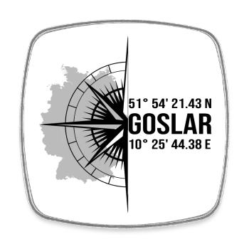 Koordinaten Goslar - Viereckiger Kühlschrankmagnet - Weiß - Vorne