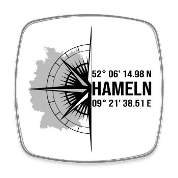 Koordinaten Hameln - Viereckiger Kühlschrankmagnet - Weiß - Vorne