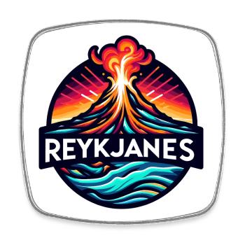 Reykjanes Volcano, Reykjanesskagi, volcano Iceland - Square fridge magnet - white - Front