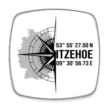Koordinaten Itzehoe - Viereckiger Kühlschrankmagnet - Weiß - Vorne