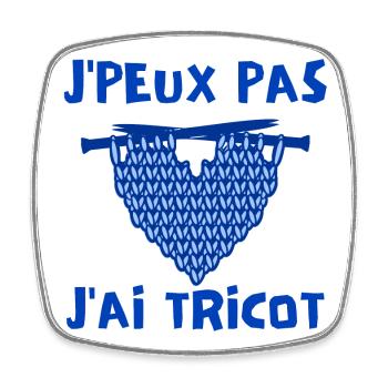 tricot, tricoter, laine - Magnet carré - blanc - Devant