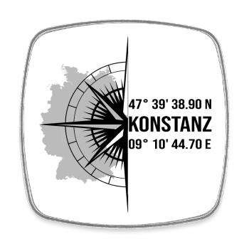 Koordinaten Konstanz - Viereckiger Kühlschrankmagnet - Weiß - Vorne