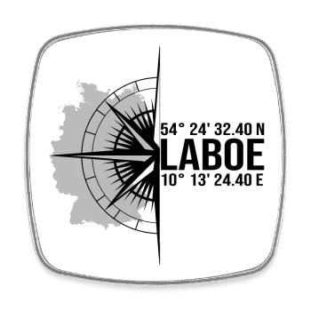 Koordinaten Laboe - Viereckiger Kühlschrankmagnet - Weiß - Vorne