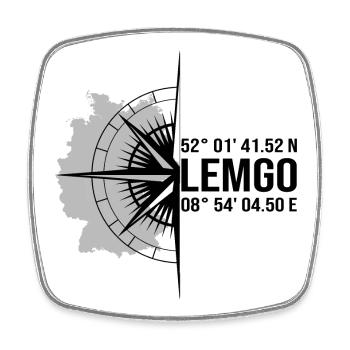 Koordinaten Lemgo - Viereckiger Kühlschrankmagnet - Weiß - Vorne
