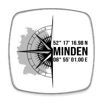 Koordinaten Minden - Viereckiger Kühlschrankmagnet - Weiß - Vorne