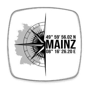 Koordinaten Mainz - Viereckiger Kühlschrankmagnet - Weiß - Vorne