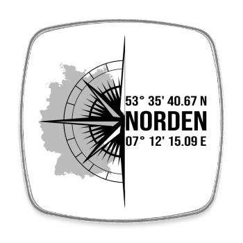 Koordinaten Norden - Viereckiger Kühlschrankmagnet - Weiß - Vorne