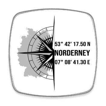 Koordinaten Norderney - Viereckiger Kühlschrankmagnet - Weiß - Vorne