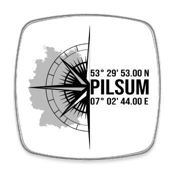 Koordinaten Pilsum - Viereckiger Kühlschrankmagnet - Weiß - Vorne