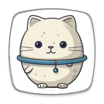 Space Cat Illustration - Square fridge magnet - white - Front