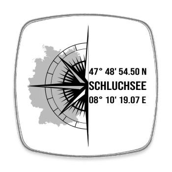 Koordinaten Schluchsee - Viereckiger Kühlschrankmagnet - Weiß - Vorne