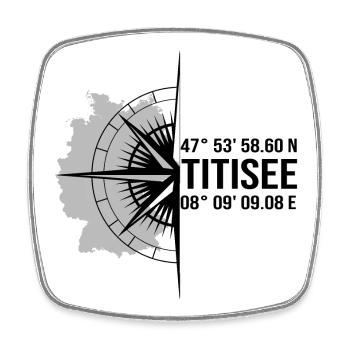 Koordinaten Titisee - Viereckiger Kühlschrankmagnet - Weiß - Vorne
