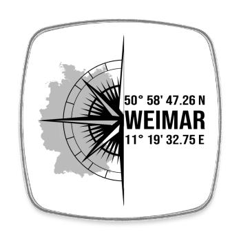 Koordinaten Weimar - Viereckiger Kühlschrankmagnet - Weiß - Vorne
