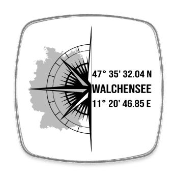 Koordinaten Walchensee - Viereckiger Kühlschrankmagnet - Weiß - Vorne
