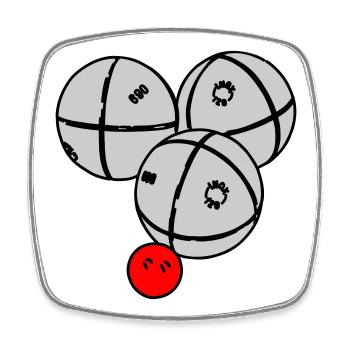 Petanque Kugeln - Viereckiger Kühlschrankmagnet - Weiß - Vorne