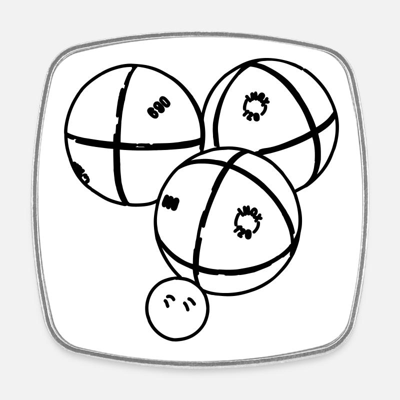 Petanque balls - Square fridge magnet - white