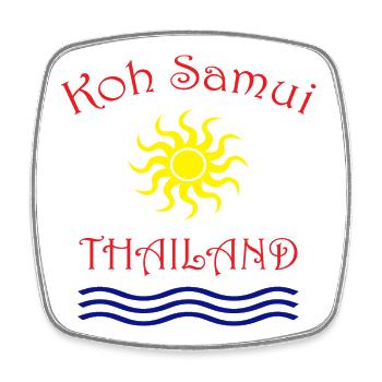 Koh Samui Sun and Wave Design - Square fridge magnet - white - Front