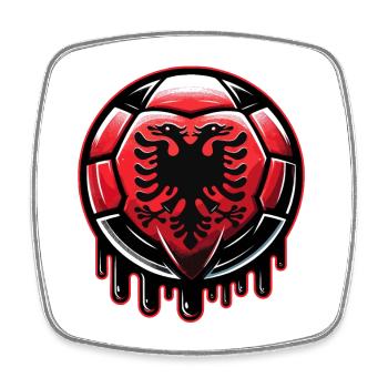 Albania : Proud football design for fans - Square fridge magnet - white - Front