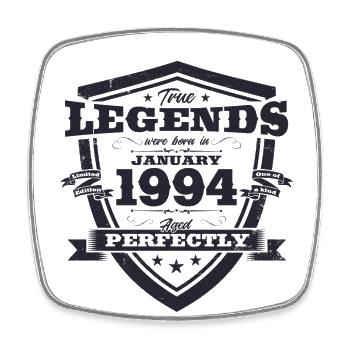 30th Birthday Original January Vintage 1994 - Square fridge magnet - white - Front