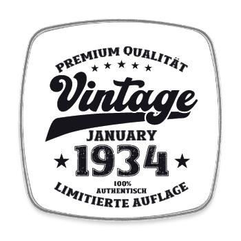 90e anniversaire légende Vintage 1934 Vintage - Magnet carré - blanc - Devant