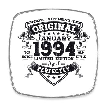 30th Birthday January Vintage 1994 Original - Square fridge magnet - white - Front